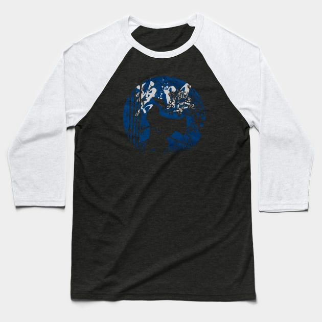 Blue Eye Samurai Silhouette Baseball T-Shirt by ArcaNexus
